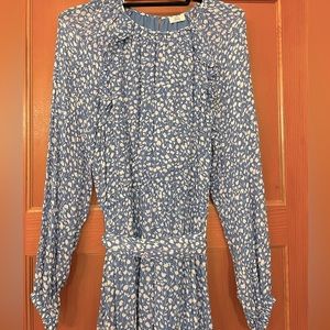 Aritzia (Little Moon) long sleeve printed blue maxi dress